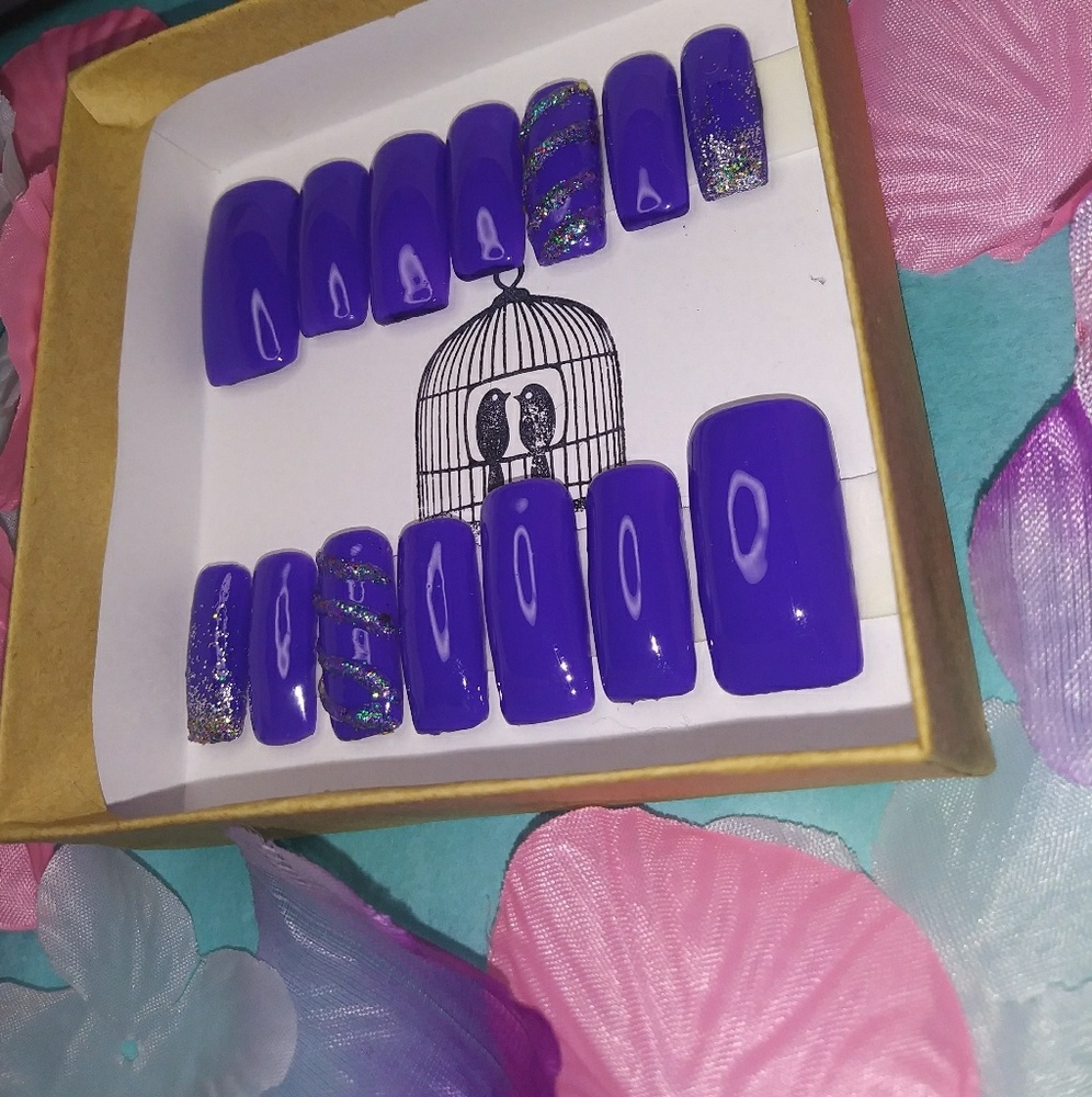 Reusable Press On Nails Ultraviolet Unicorn Gel - Picture 5 of 6
